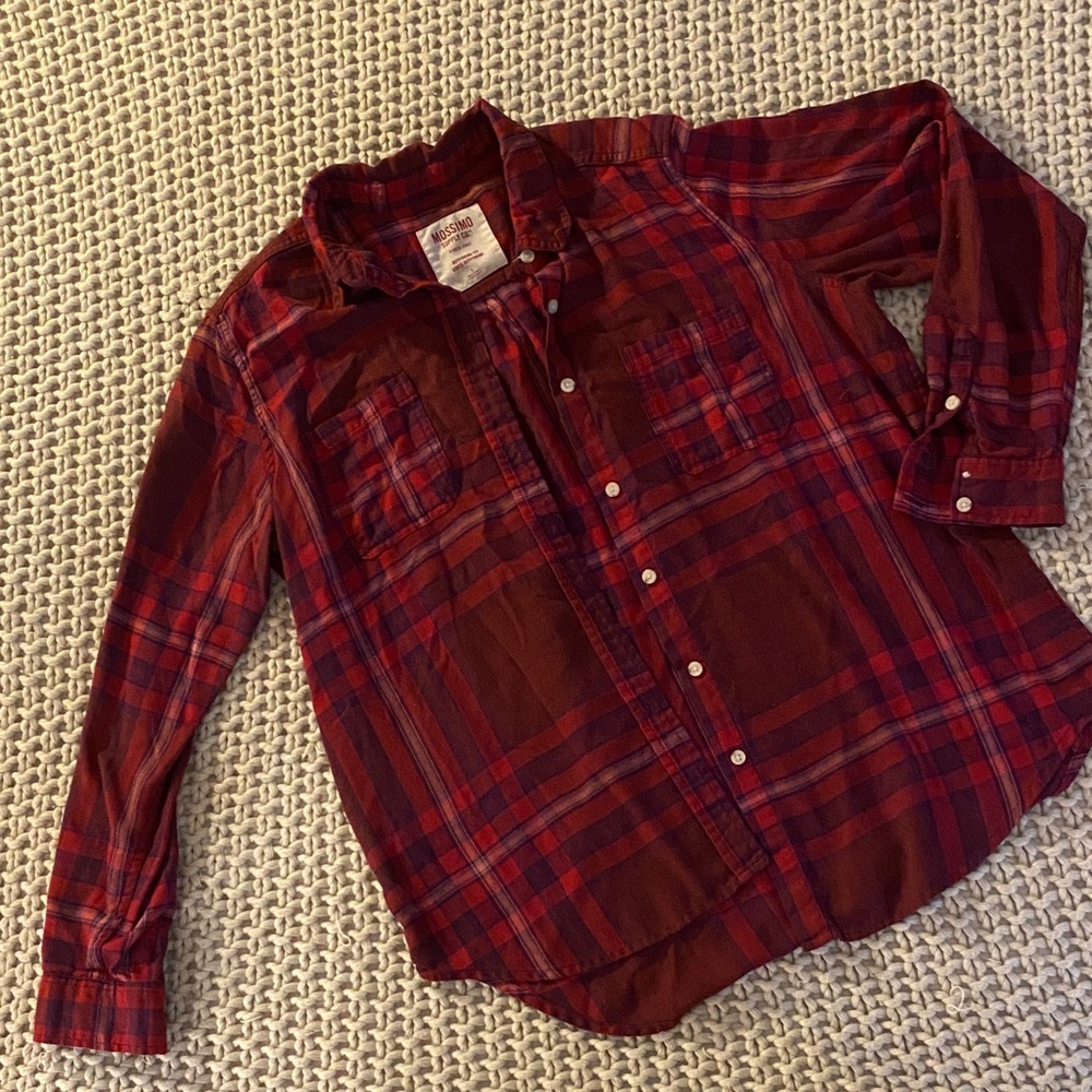 Mossimo Supply Co. Red Plaid Button Down Shirt